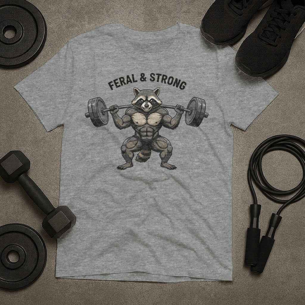 Feral and Strong Raccoon Gym T-Shirt