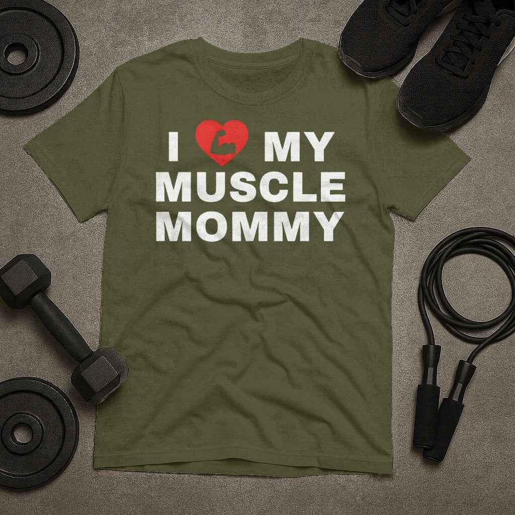 I Heart My Muscle Mommy Gym T-Shirt