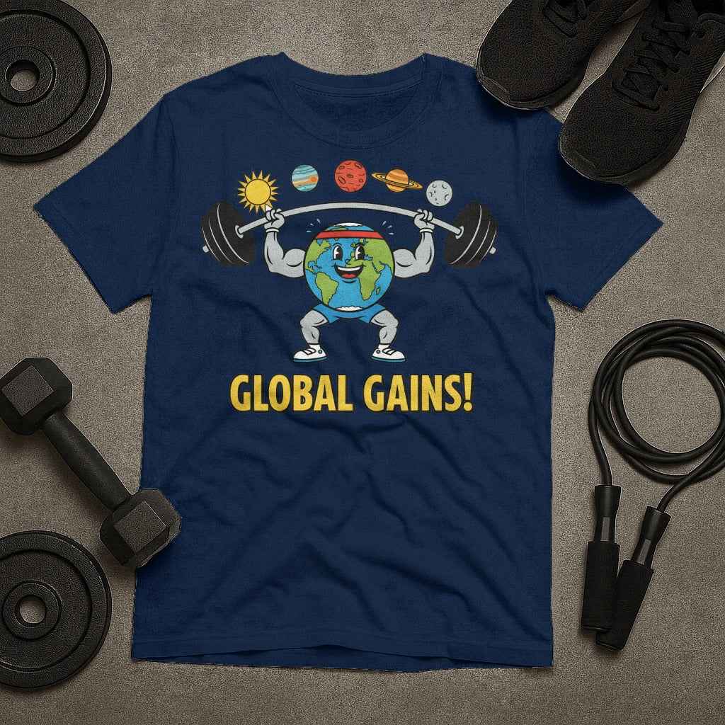 Global Gains Planet Earth Weightlifting T-Shirt