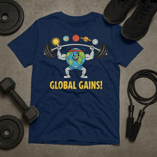 Global Gains Planet Earth Weightlifting T-Shirt