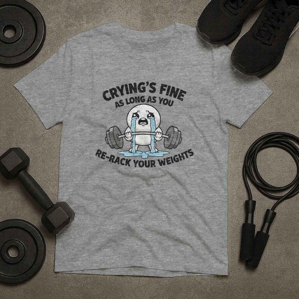 Crying is Fine As Long As Re-Rack Your Weights T-Shirt