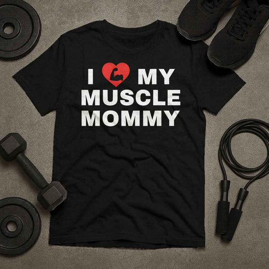 I Heart My Muscle Mommy Gym T-Shirt