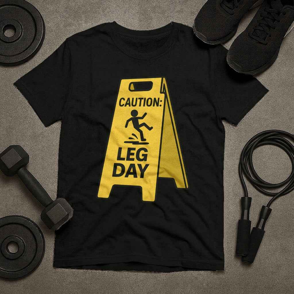 Caution Leg Day Sign T-Shirt