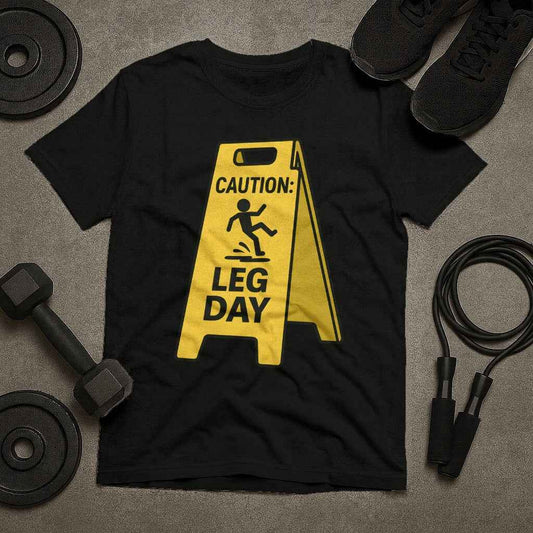 Caution Leg Day Sign T-Shirt