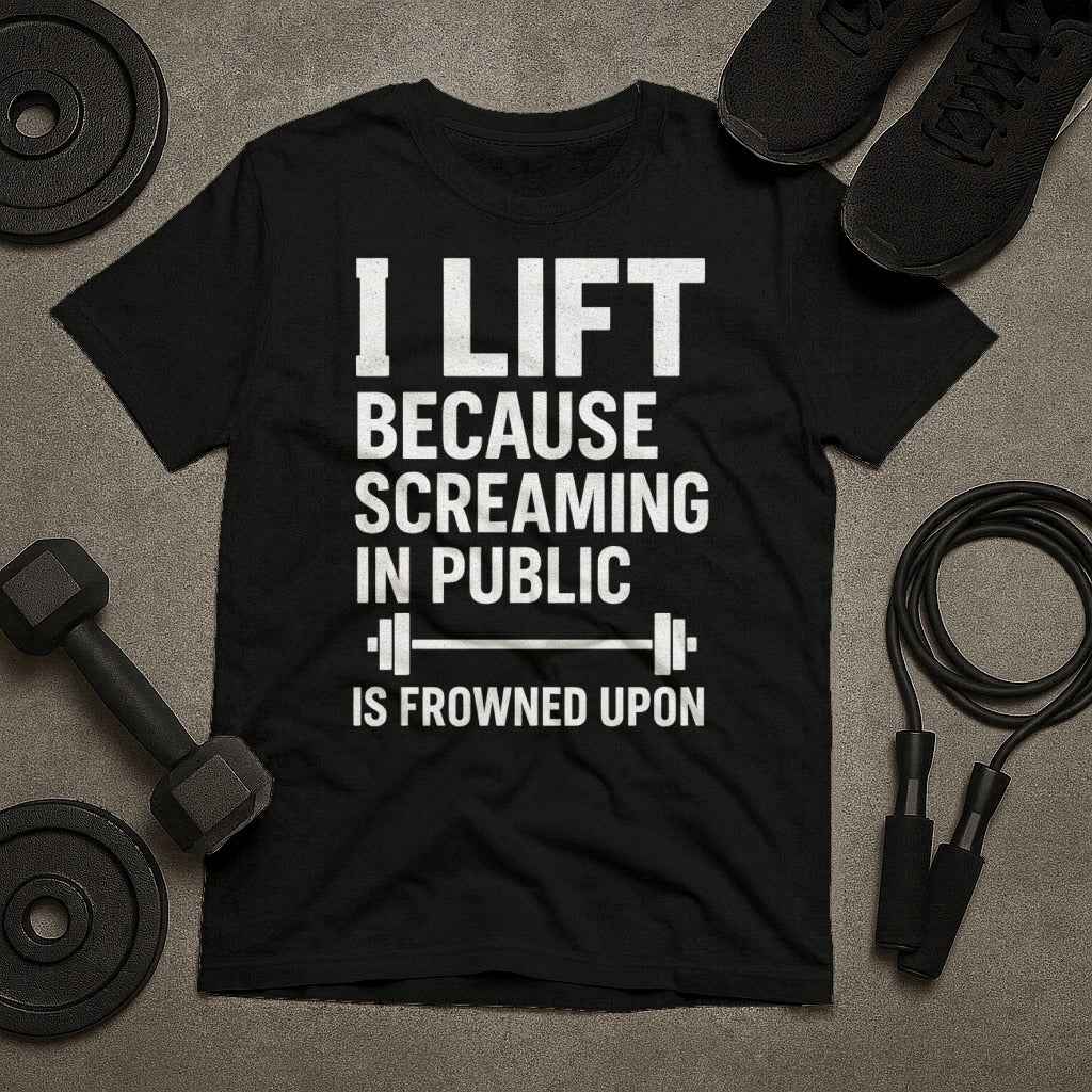 I Lift Because Screaming In Public Is Frowned Upon T-Shirt