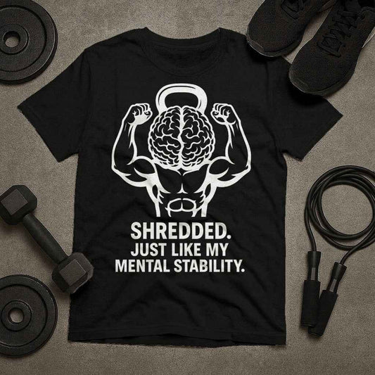 Shredded Just Like My Mental Stability Funny T-Shirt
