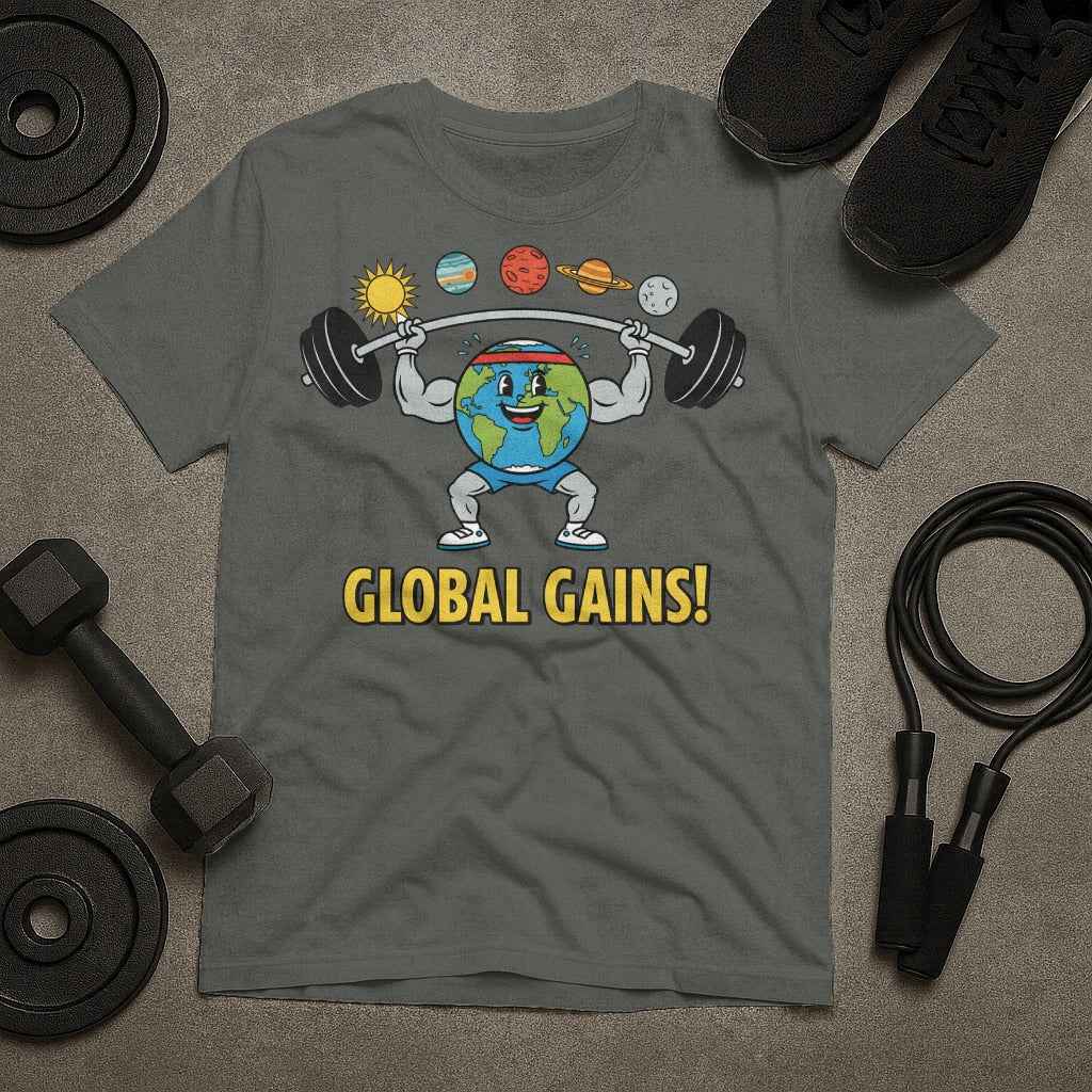 Global Gains Planet Earth Weightlifting T-Shirt