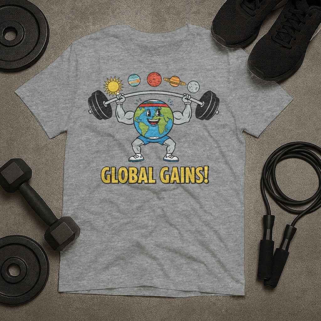 Global Gains Planet Earth Weightlifting T-Shirt