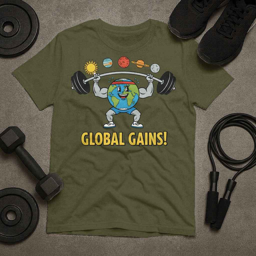 Global Gains Planet Earth Weightlifting T-Shirt