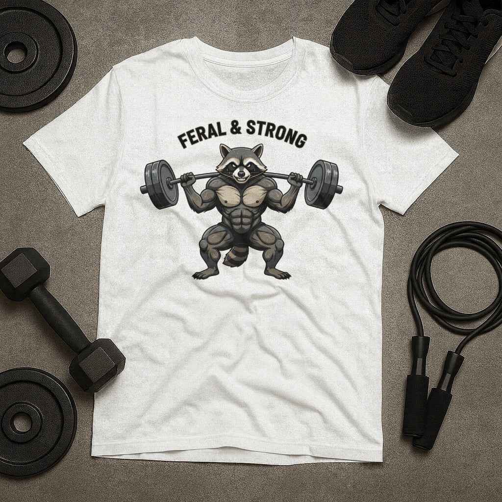 Feral and Strong Raccoon Gym T-Shirt