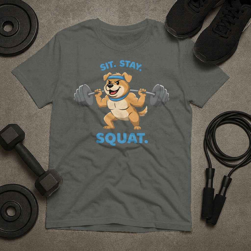 Sit Stay Squat Dog T-Shirt