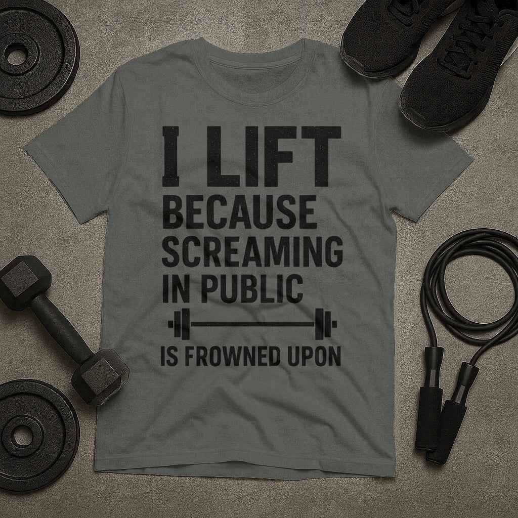 I Lift Because Screaming In Public Is Frowned Upon T-Shirt