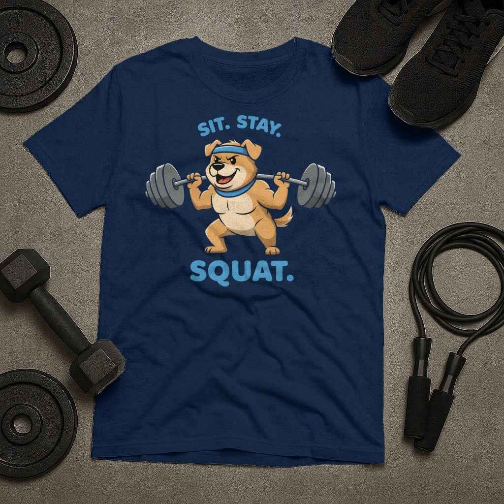 Sit Stay Squat Dog T-Shirt