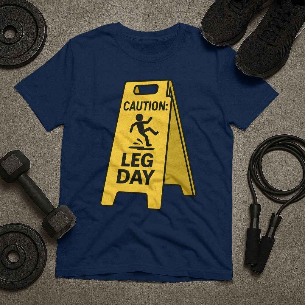 Caution Leg Day Sign T-Shirt