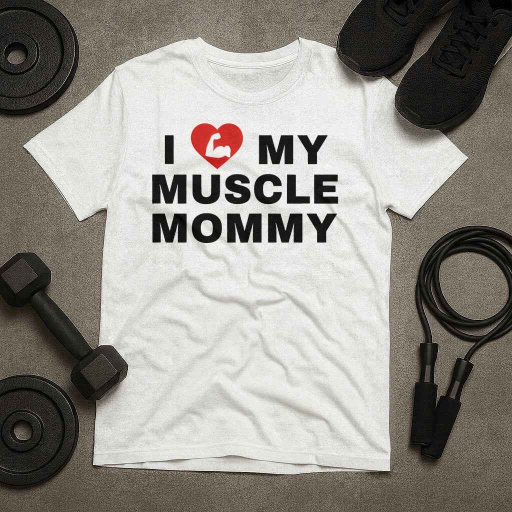 I Heart My Muscle Mommy Gym T-Shirt