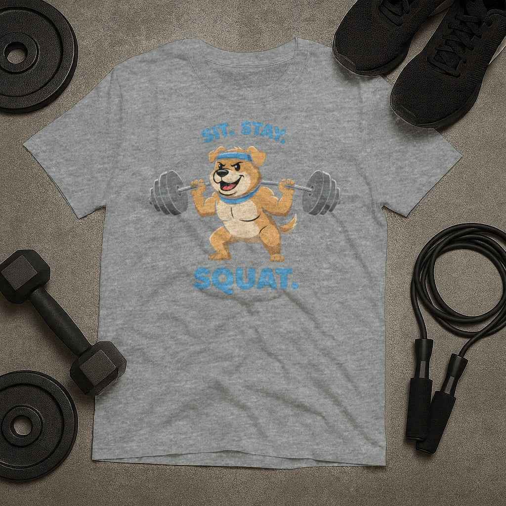 Sit Stay Squat Dog T-Shirt