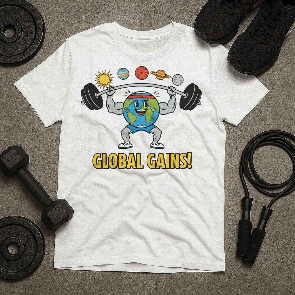 Global Gains Planet Earth Weightlifting T-Shirt