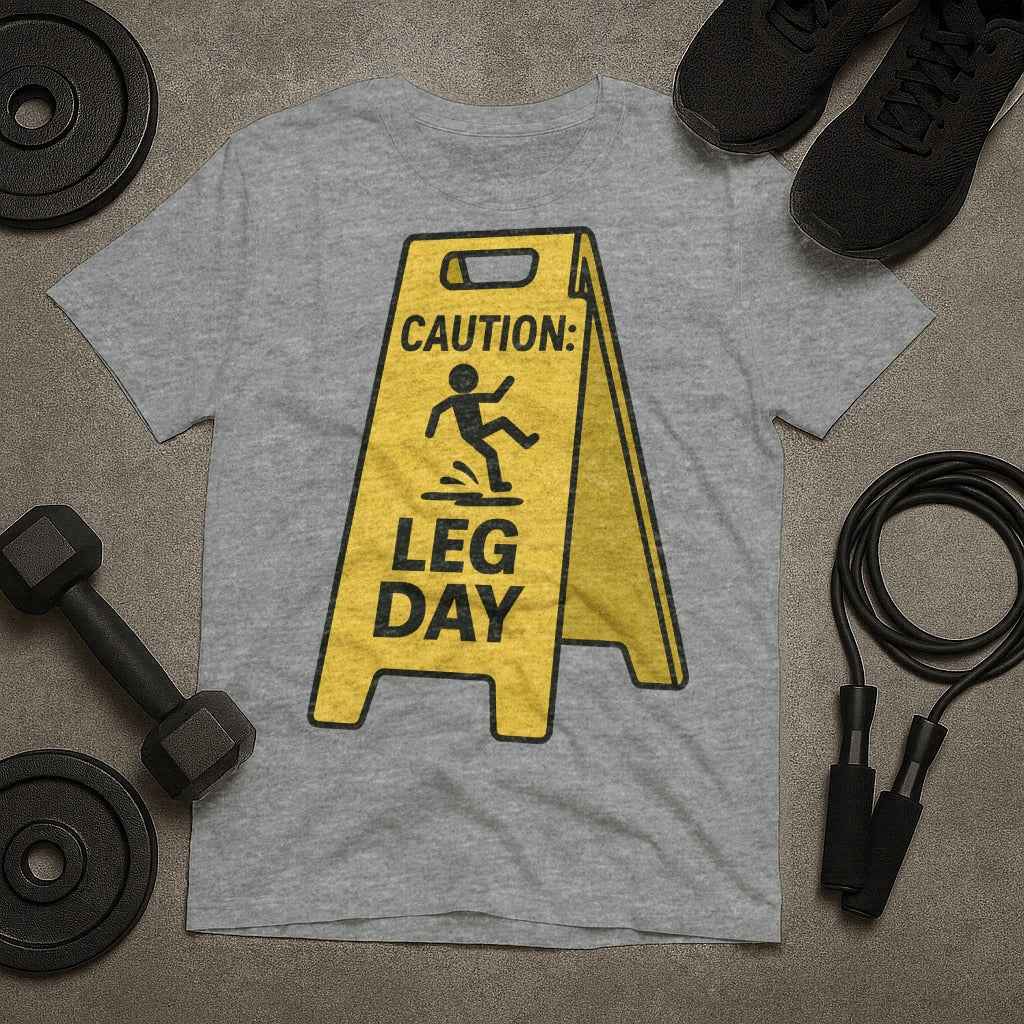 Caution Leg Day Sign T-Shirt