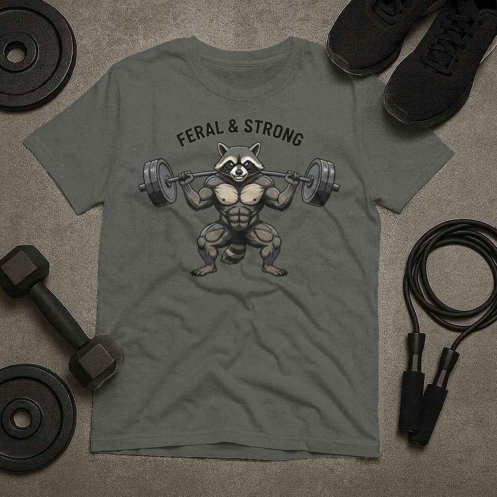 Feral and Strong Raccoon Gym T-Shirt