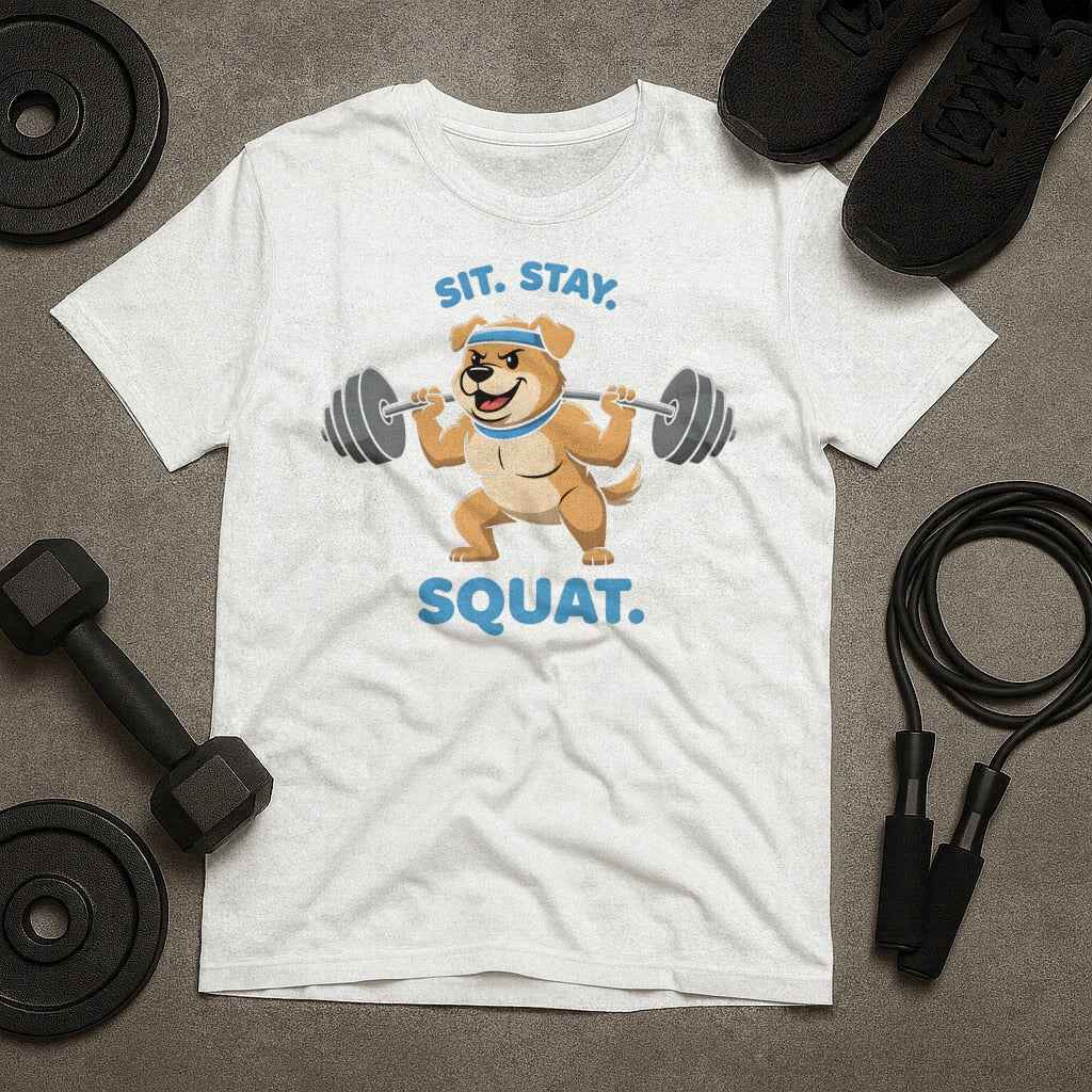 Sit Stay Squat Dog T-Shirt