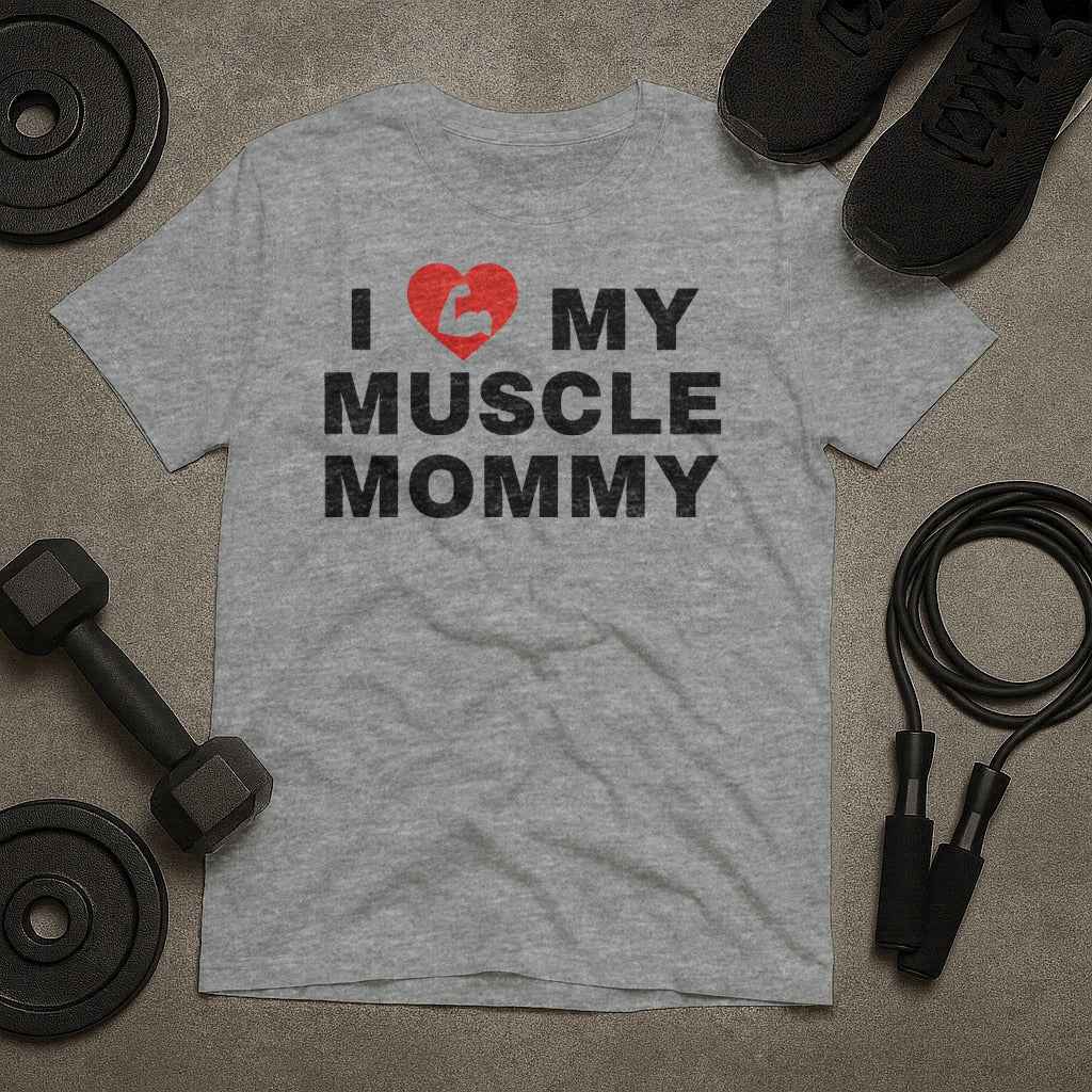 I Heart My Muscle Mommy Gym T-Shirt