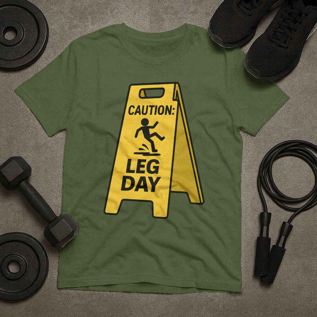 Caution Leg Day Sign T-Shirt