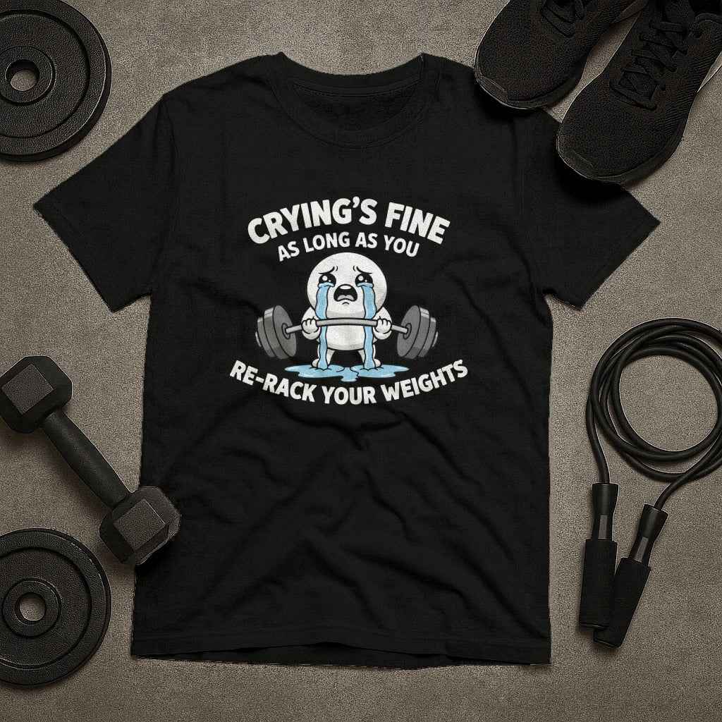 Crying is Fine As Long As Re-Rack Your Weights T-Shirt