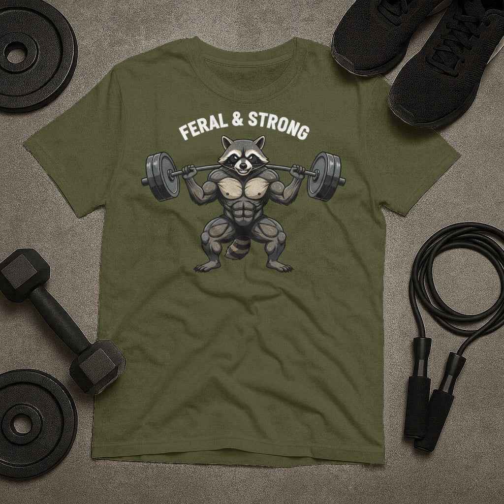 Feral and Strong Raccoon Gym T-Shirt