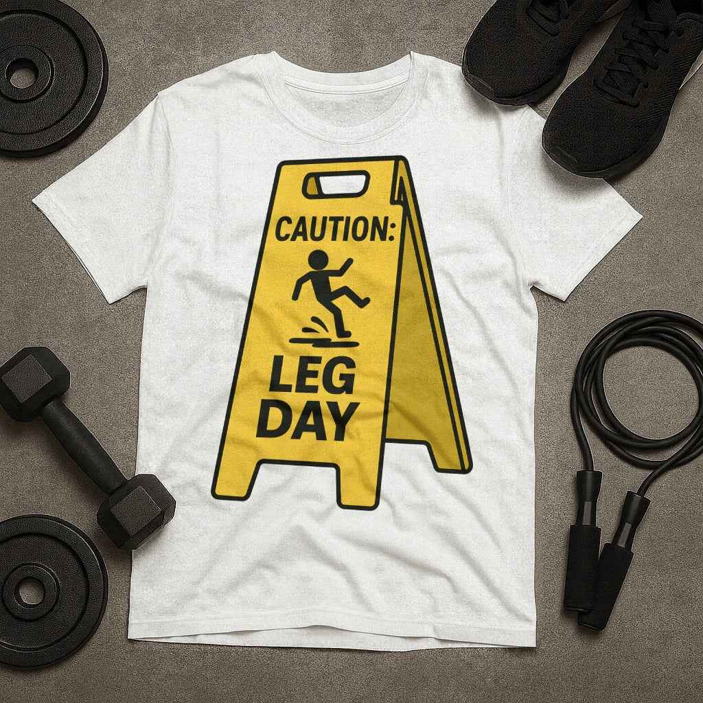 Caution Leg Day Sign T-Shirt