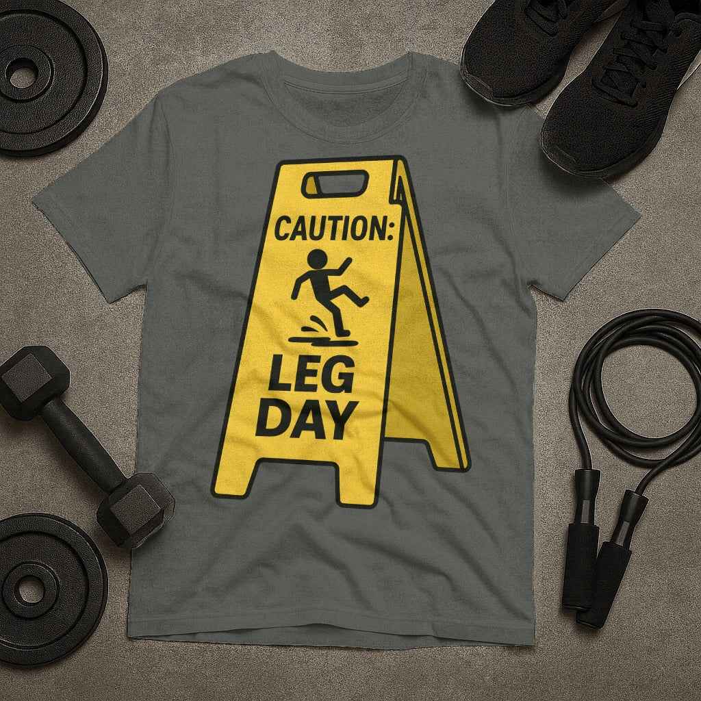 Caution Leg Day Sign T-Shirt