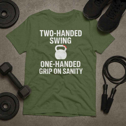 Two Handed Swing One Handed Grip On Sanity T-Shirt