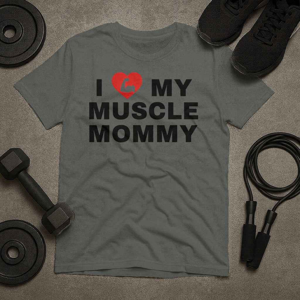 I Heart My Muscle Mommy Gym T-Shirt
